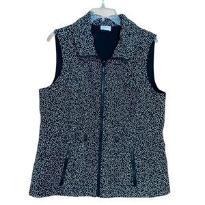 Chico’s Zenergy Neema Reversible Black & White Zip Polka Dot Vest (Size L)
